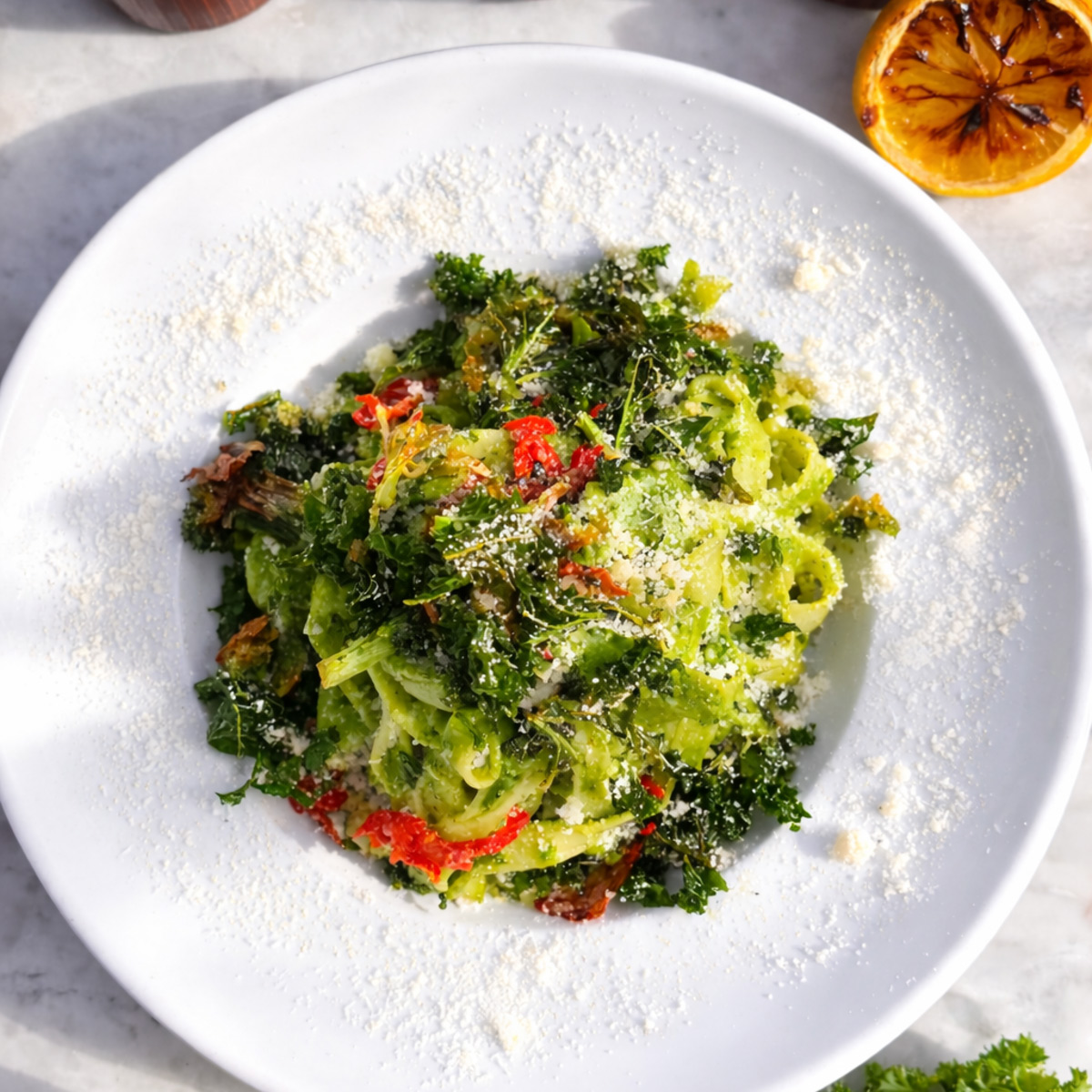 Dinner: Kale Pesto Pasta