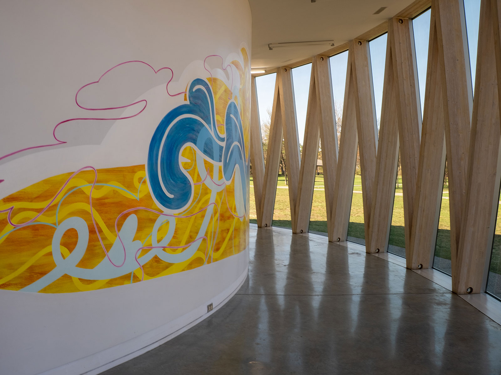 Artwork on Pavilion washroom wall
