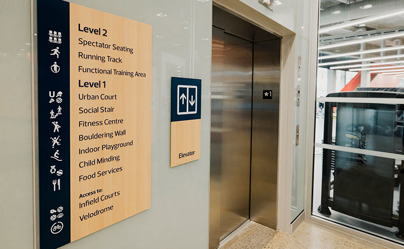 Elevator access and new signage