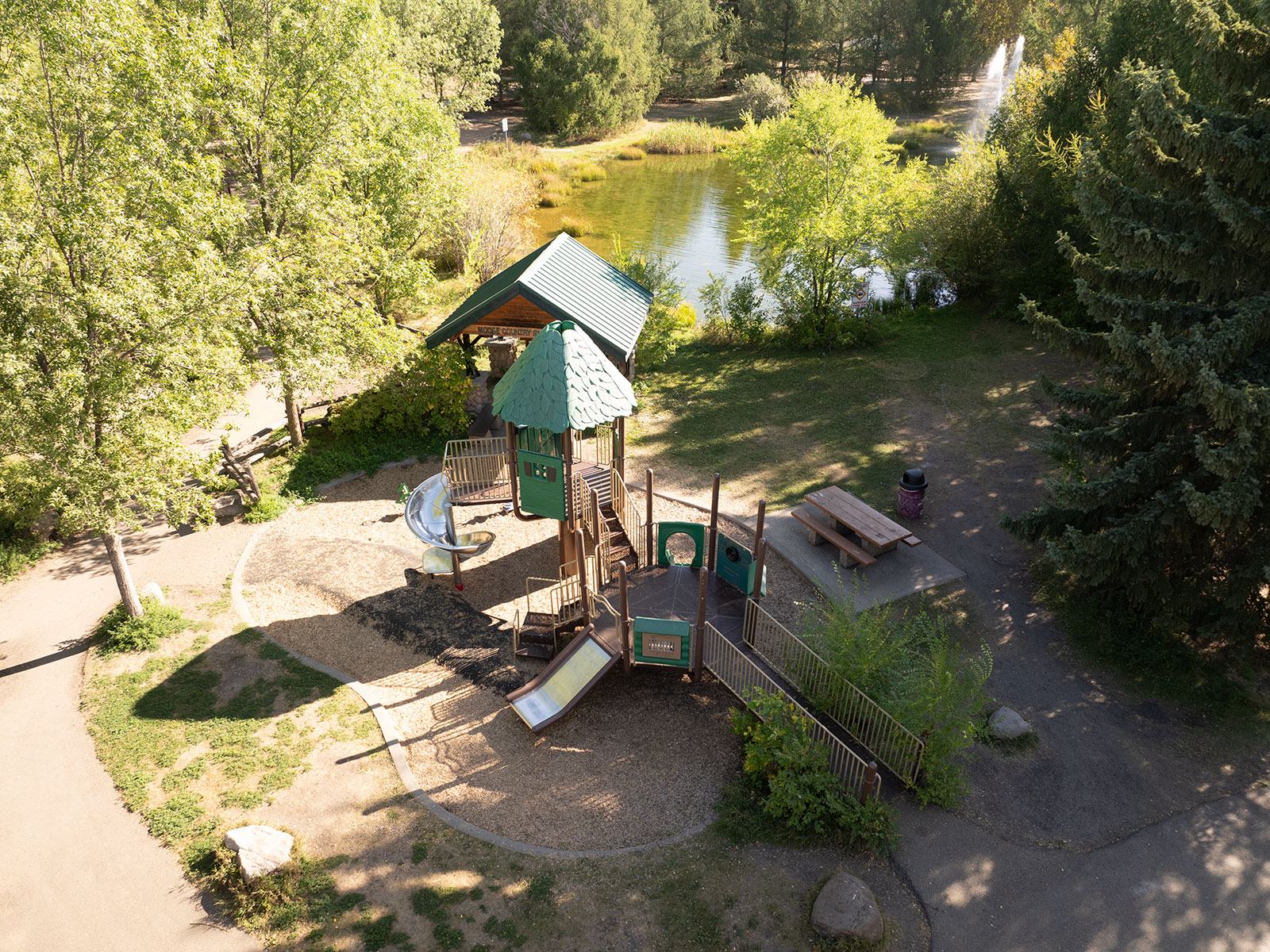 Pondside section of the Rundle Park playground.
