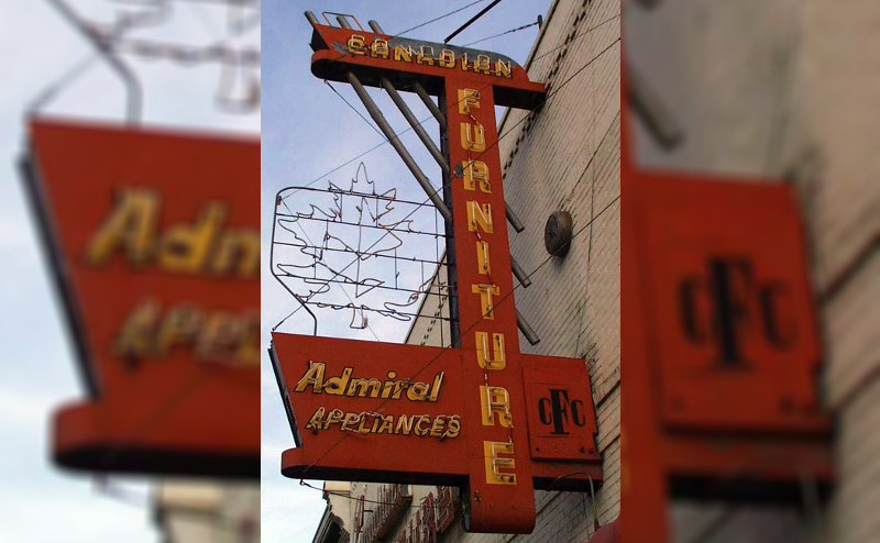 Canadian Furniture neon sign