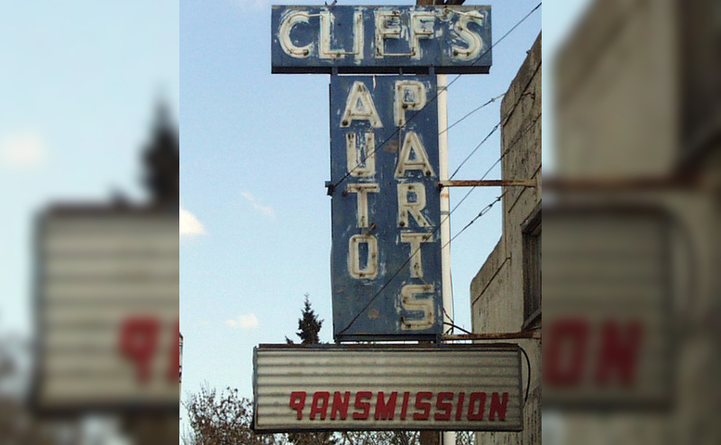 Cliff's Auto Parts sign