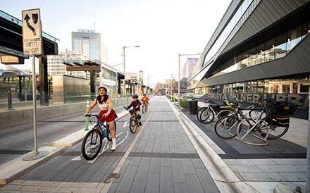 A protected bike lane