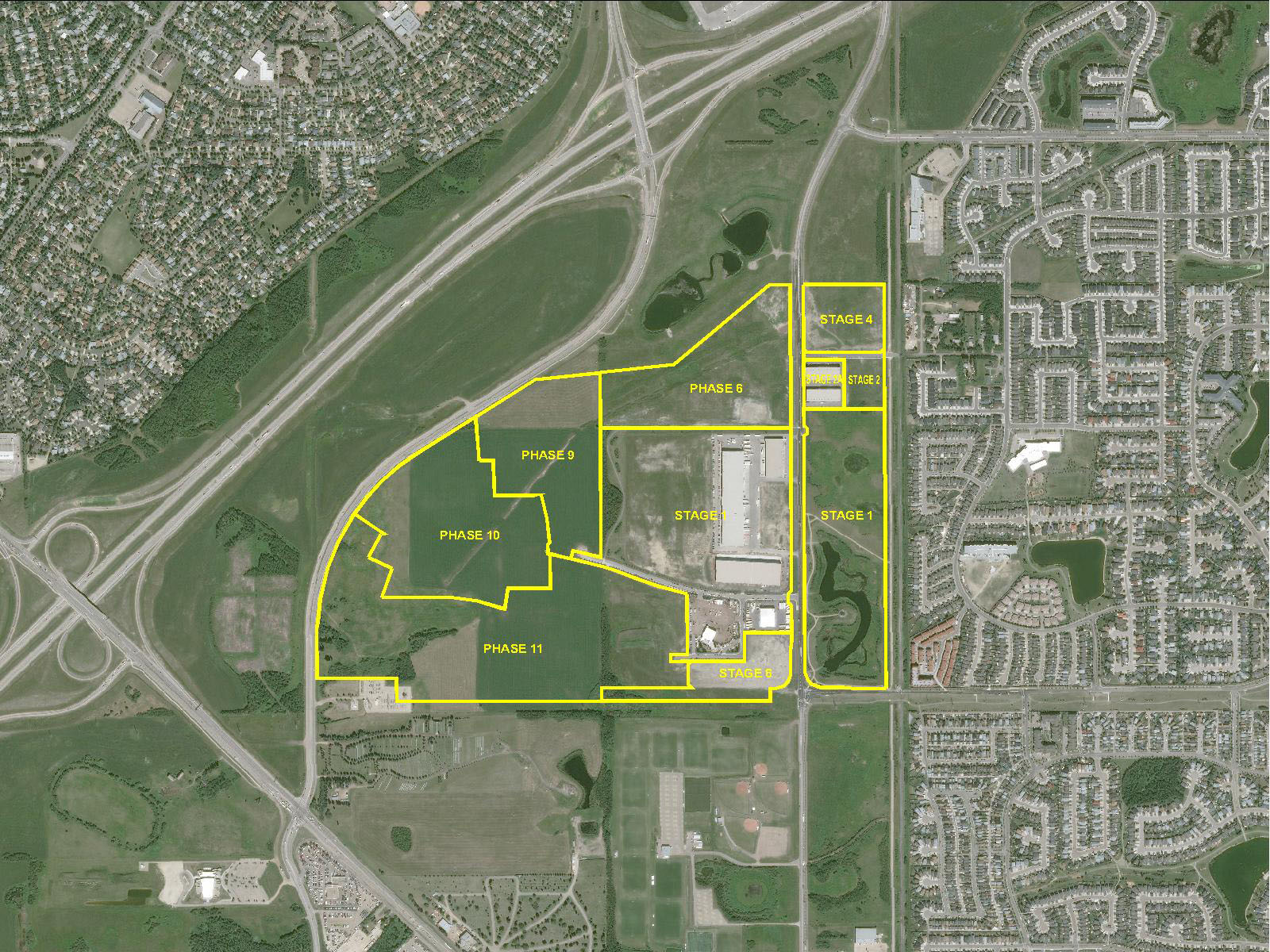 Aeirial view of Rampart Industrial Development project area