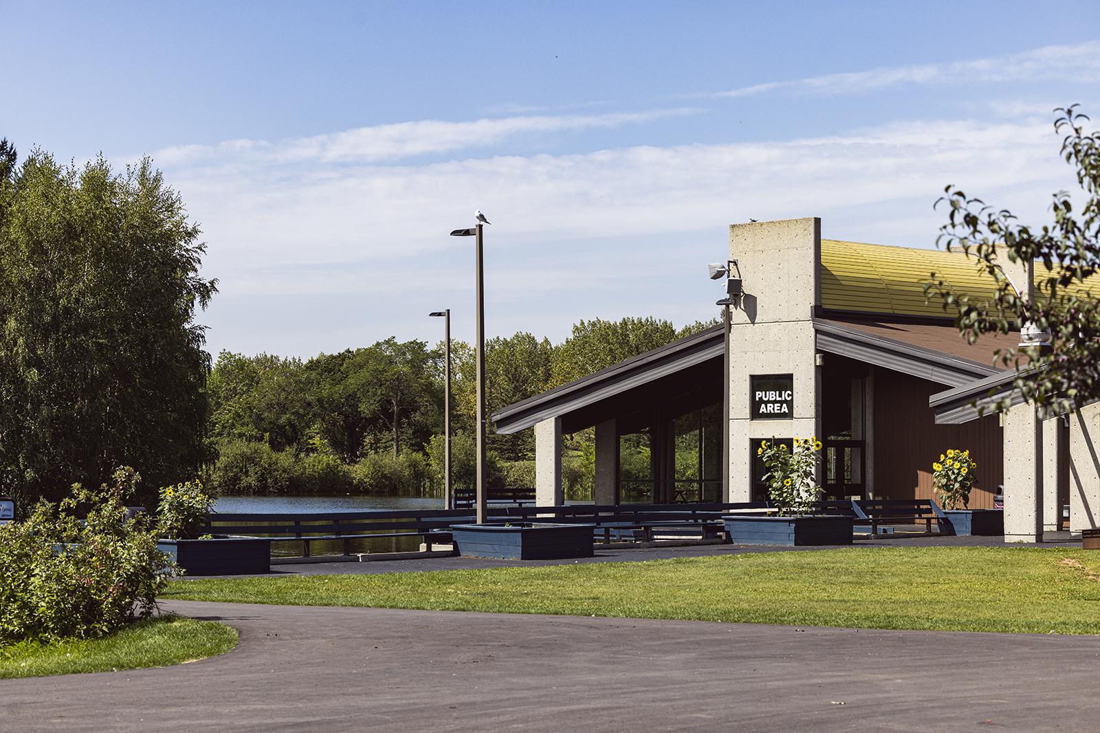 Exterior - public area and pond front