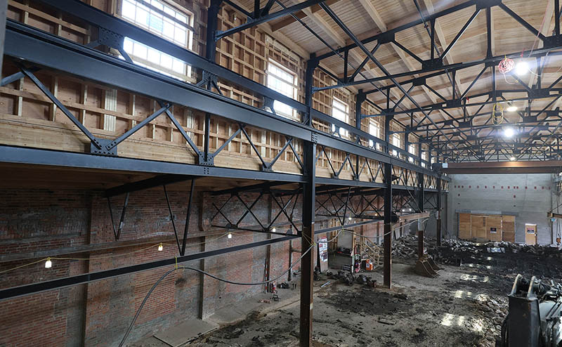 A view of interior renovations of the Iron Works building