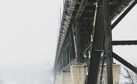 high level bridge in winter cold