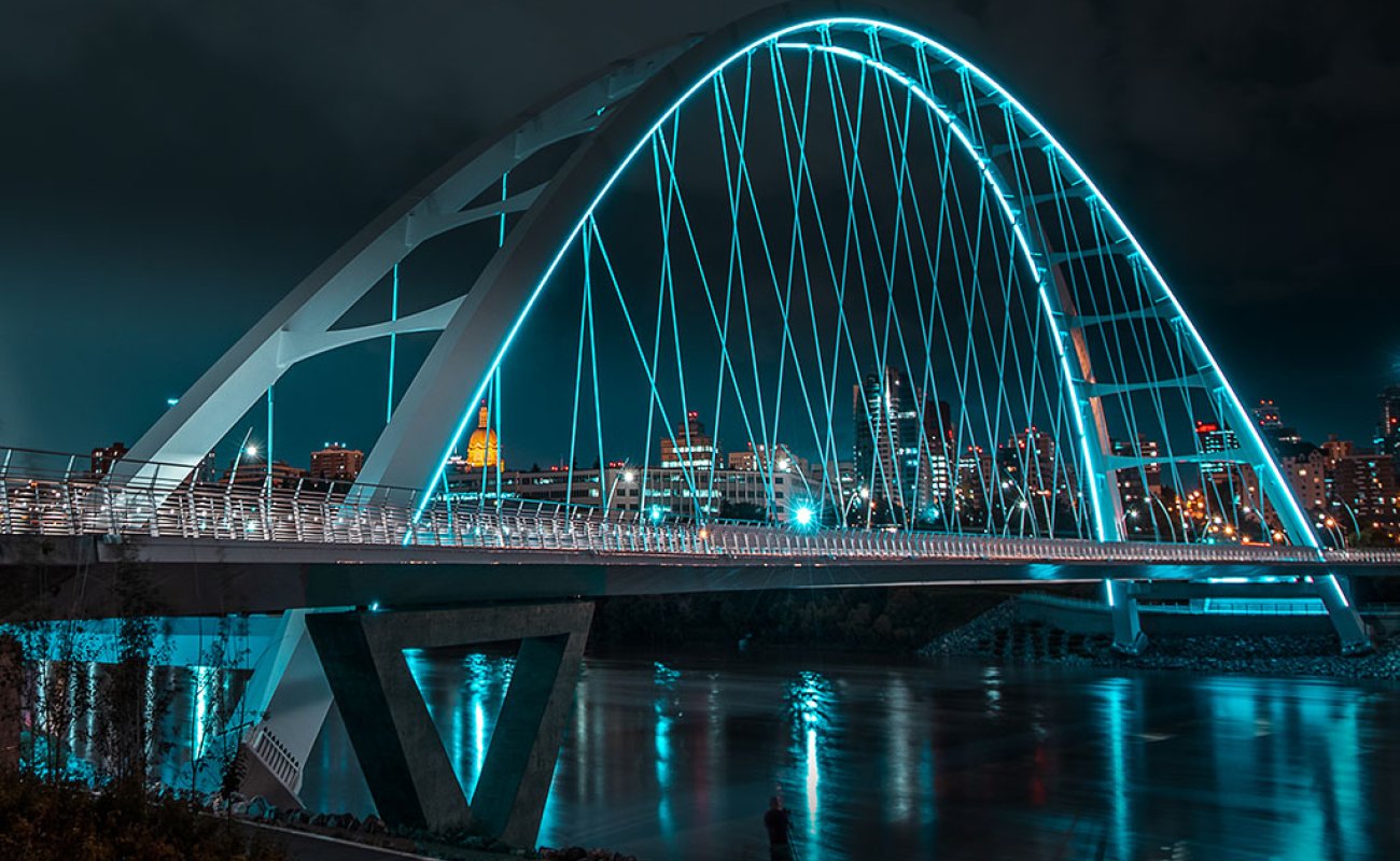 Walterdale bridge at night